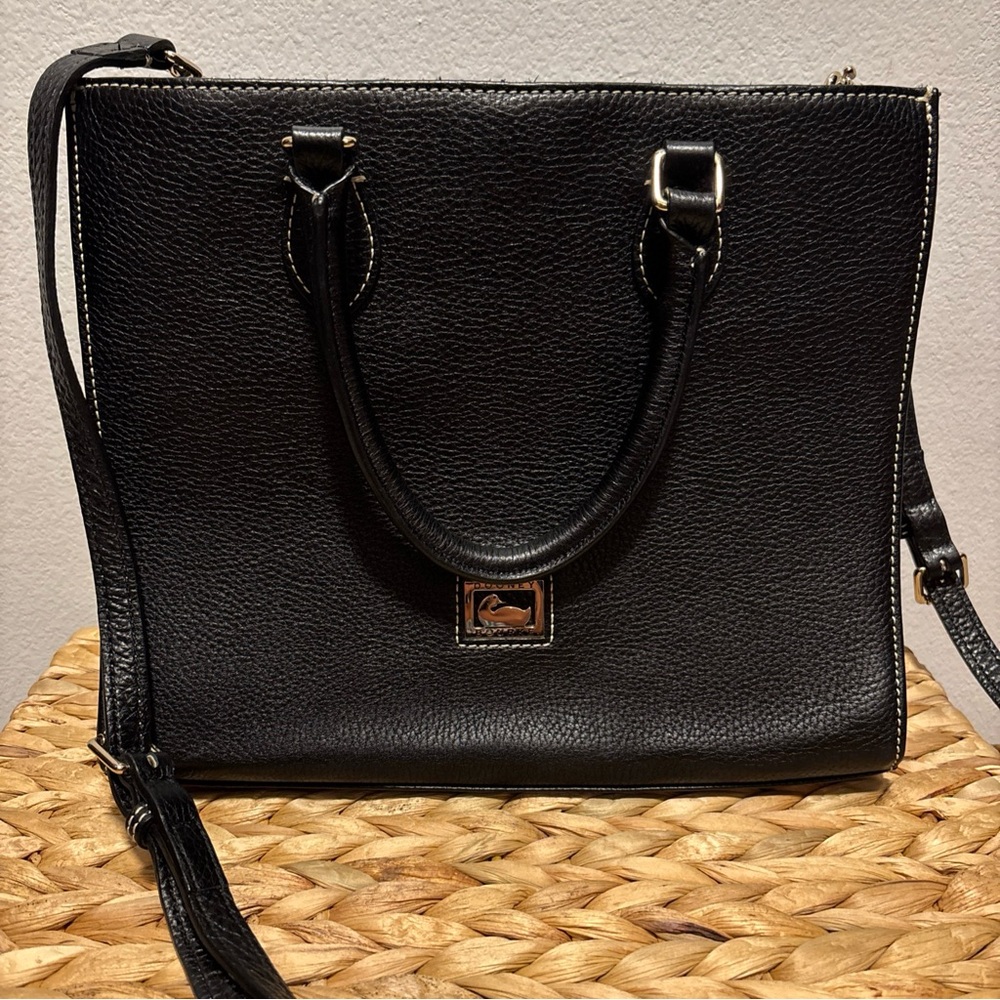 Dooney & Bourke Black Pebble Grain Leather Janine Crossbody Handbag